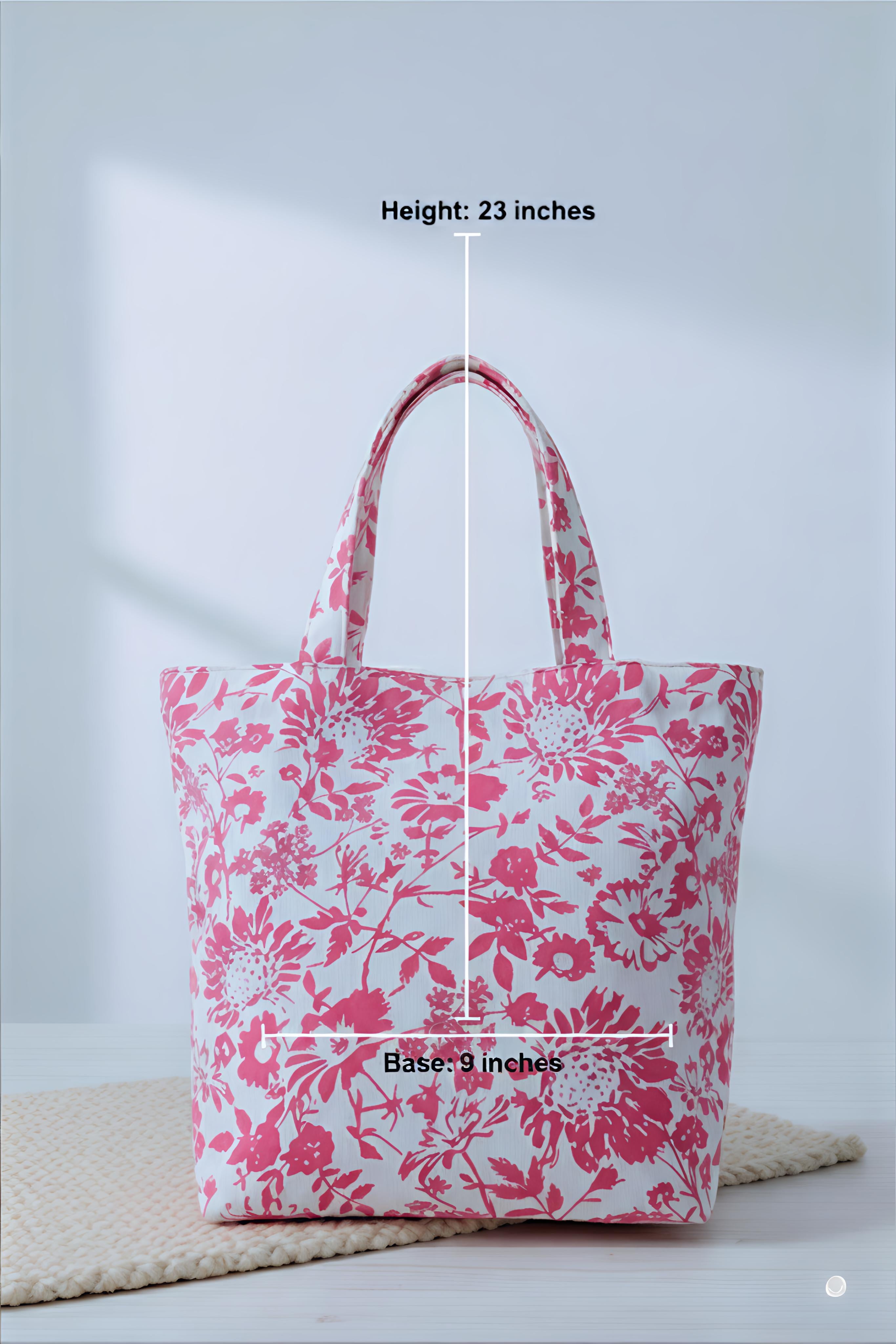 Pink Floral Tote